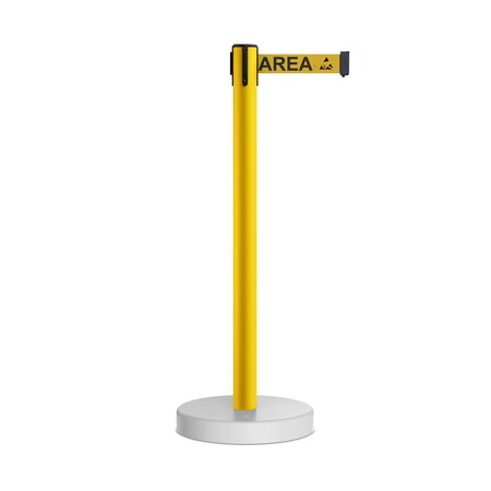 Montour Line Stanchion Belt Barrier WaterFillable Base Yellow Post 7.5ftArea Belt MSW630-YW-ESDPRYB-75